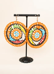 Handmade Beaded Round Earrings