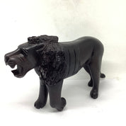 Wooden Black Lion Carving