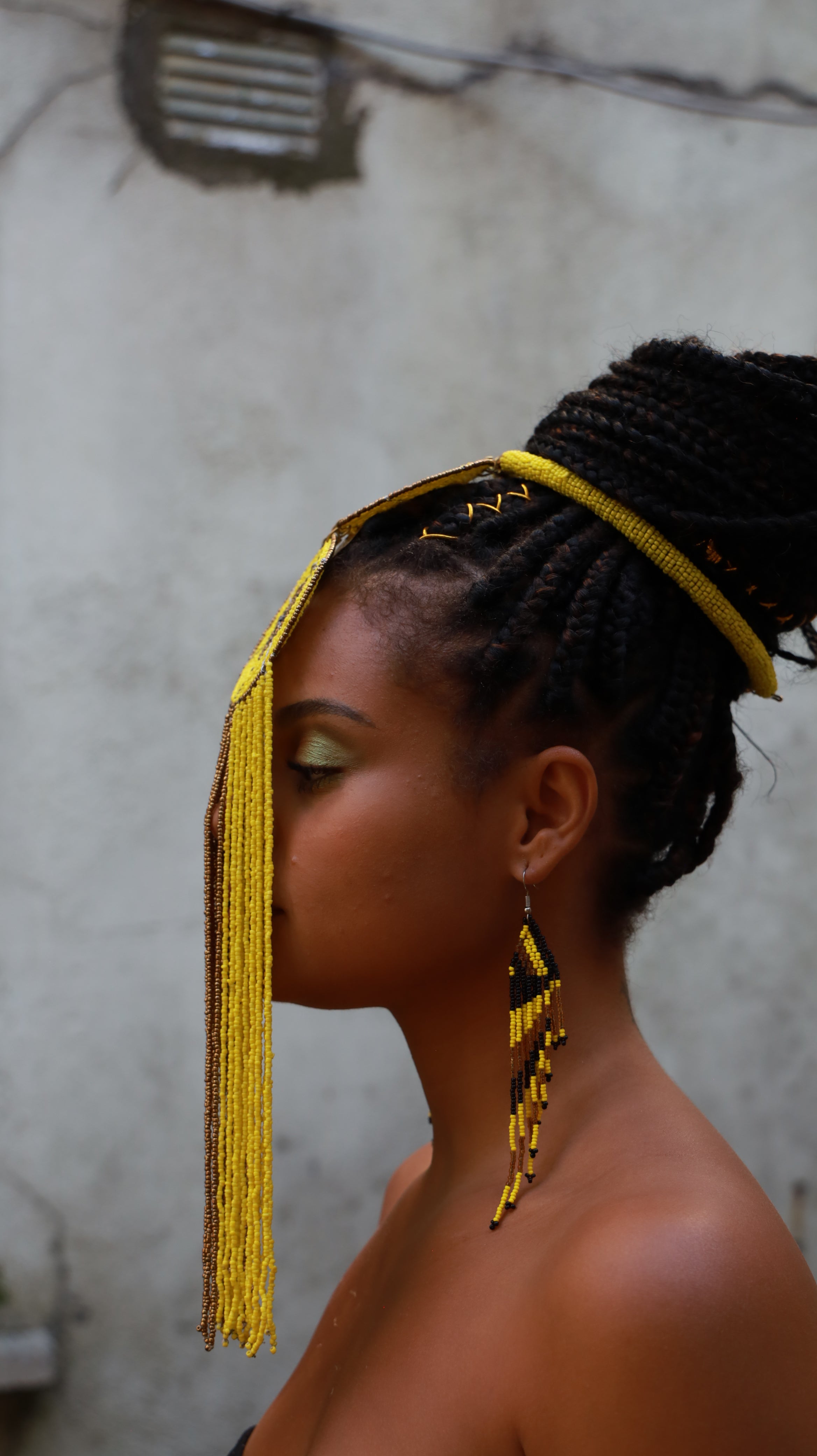 Thread Tassels Beaded Earrings