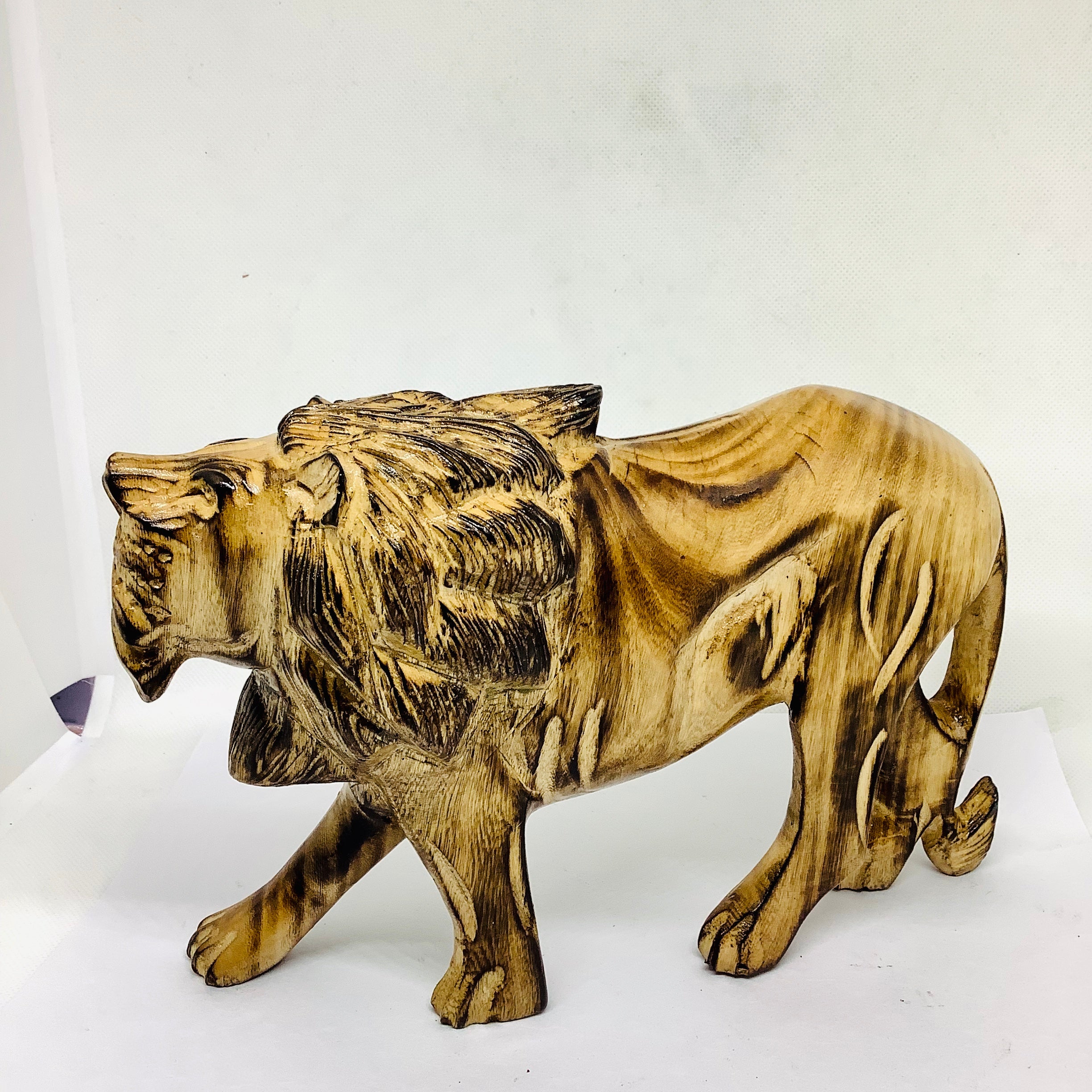 Wooden Golden Lion Carving