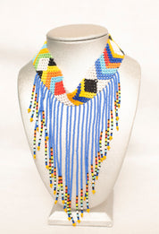 Handmade Blue Tassels Necklace