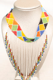 Handmade White Tassels Necklace