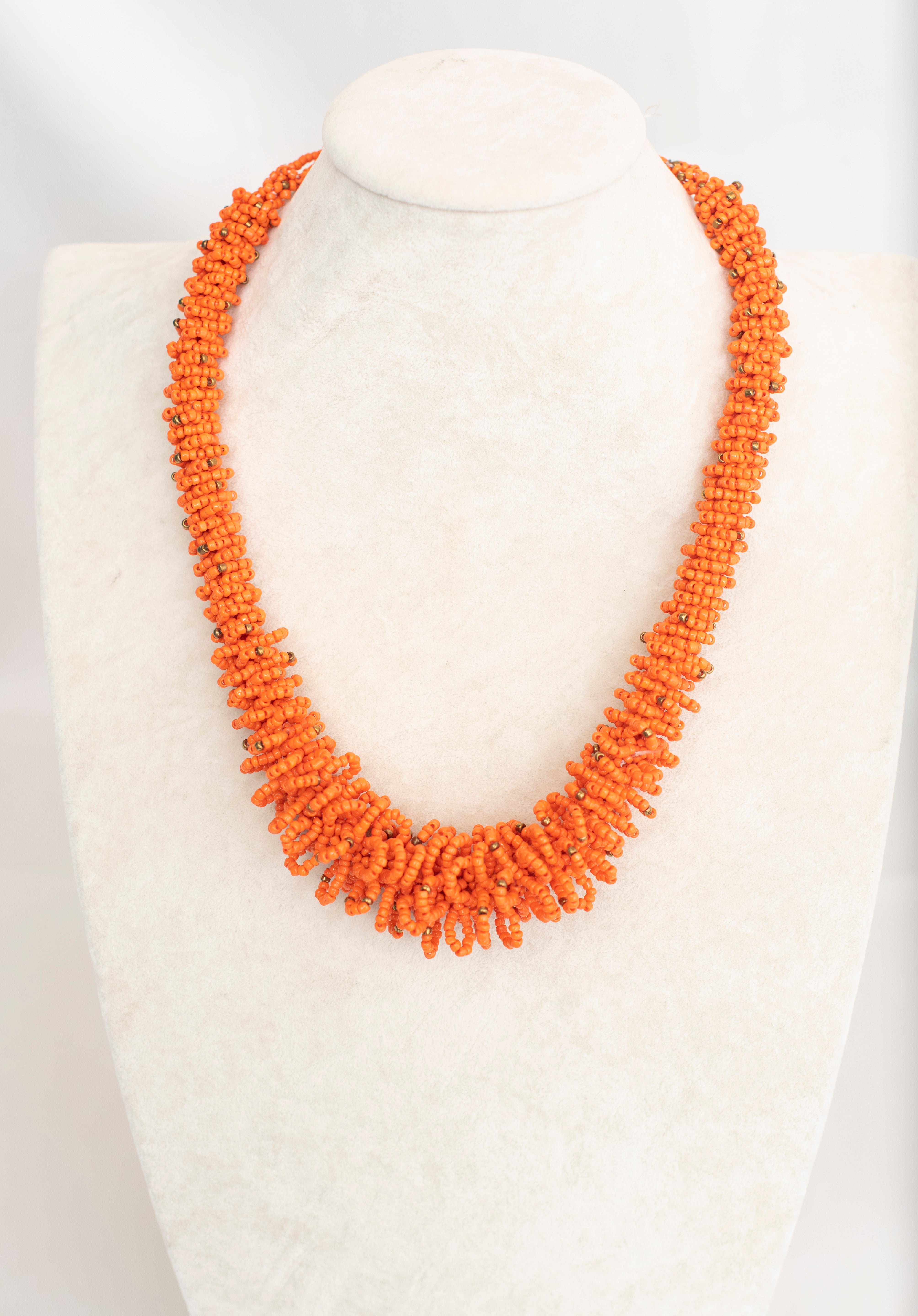 Beaded Ethnic Handmade Thick Tube Necklace