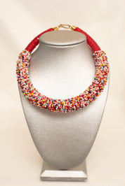 Handmade Beaded Thick Tube Necklace