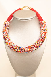 Handmade Beaded Thick Tube Necklace