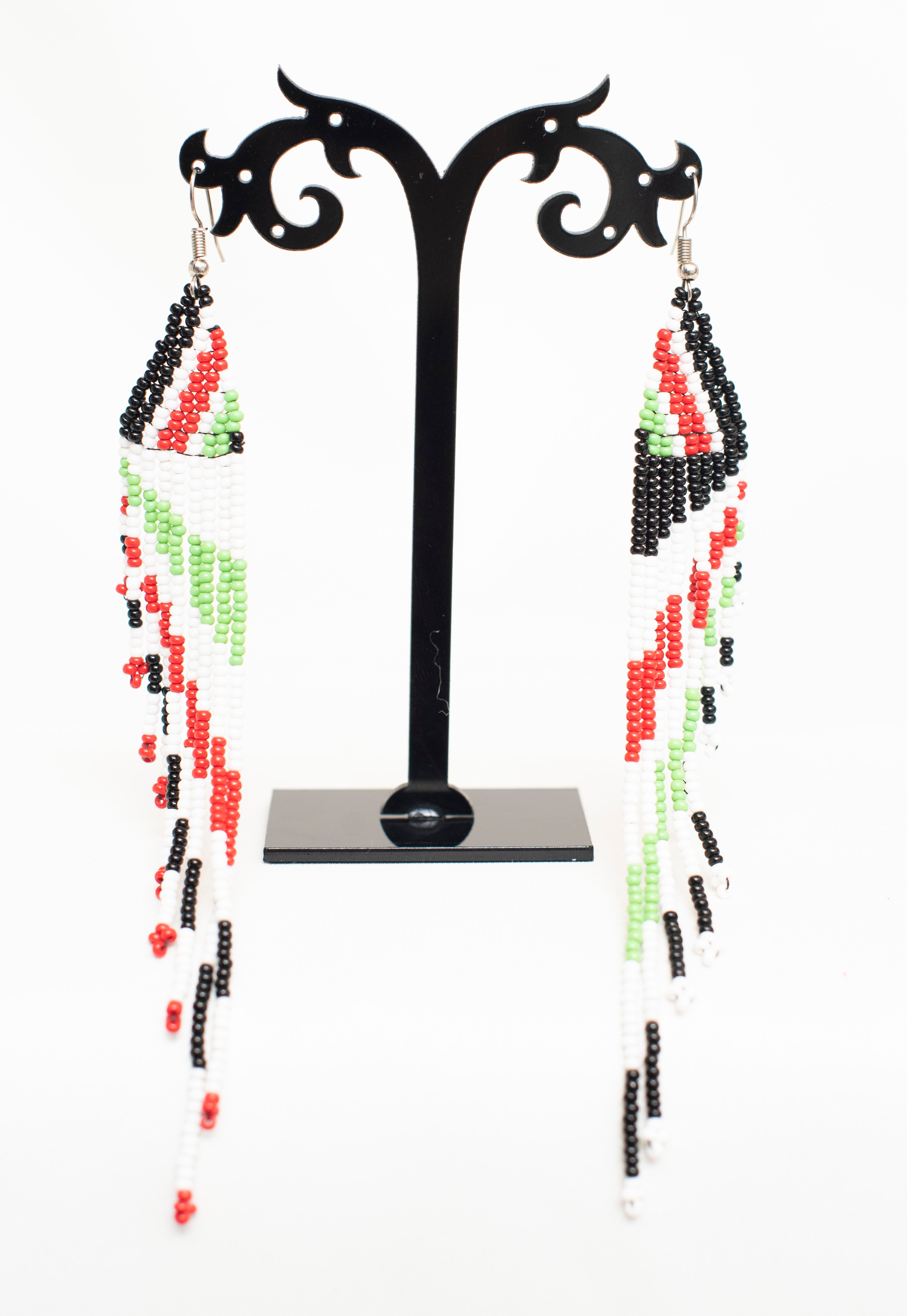 Thread Tassels Beaded Earrings