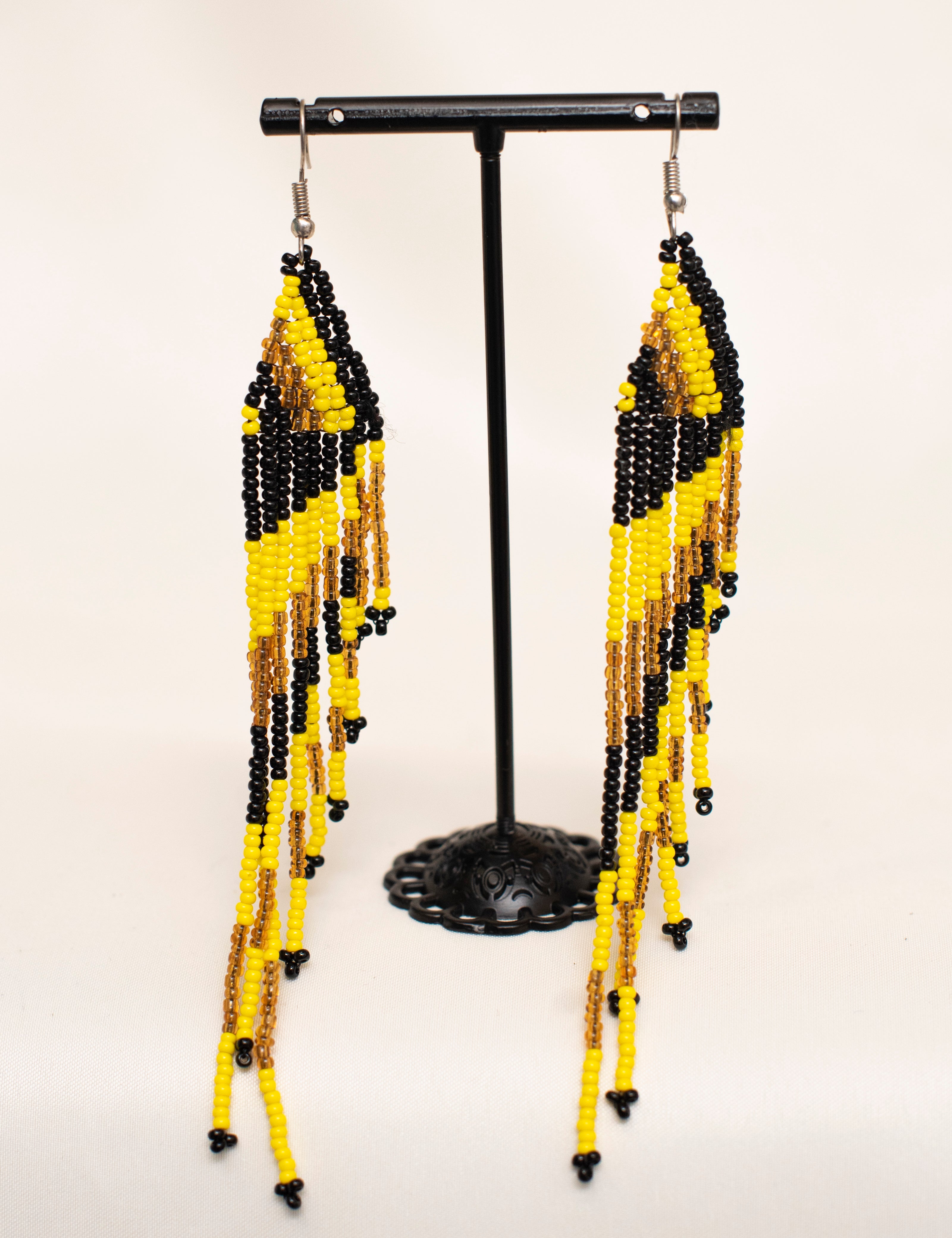 Thread Tassels Beaded Earrings