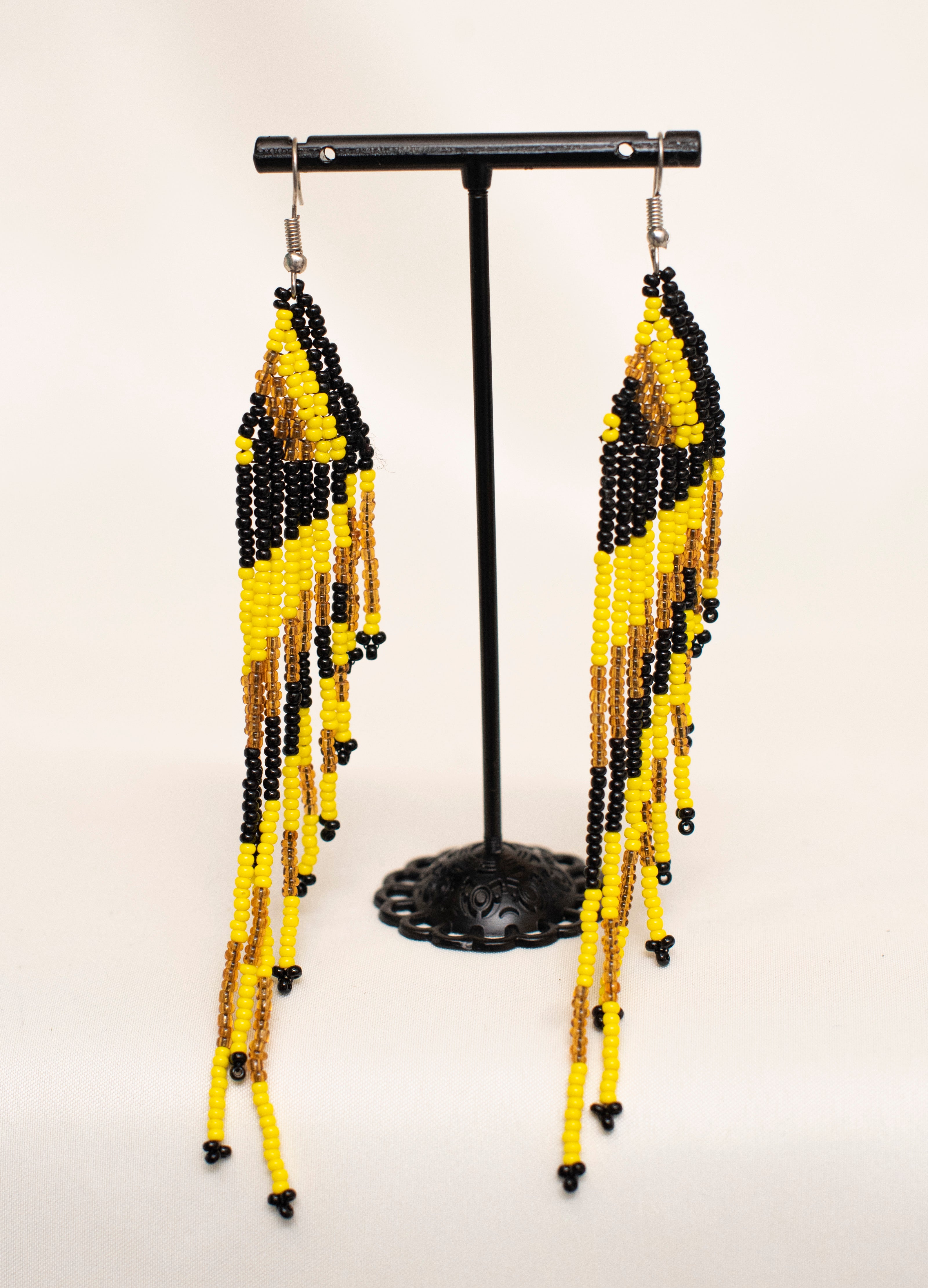 Thread Tassels Beaded Earrings