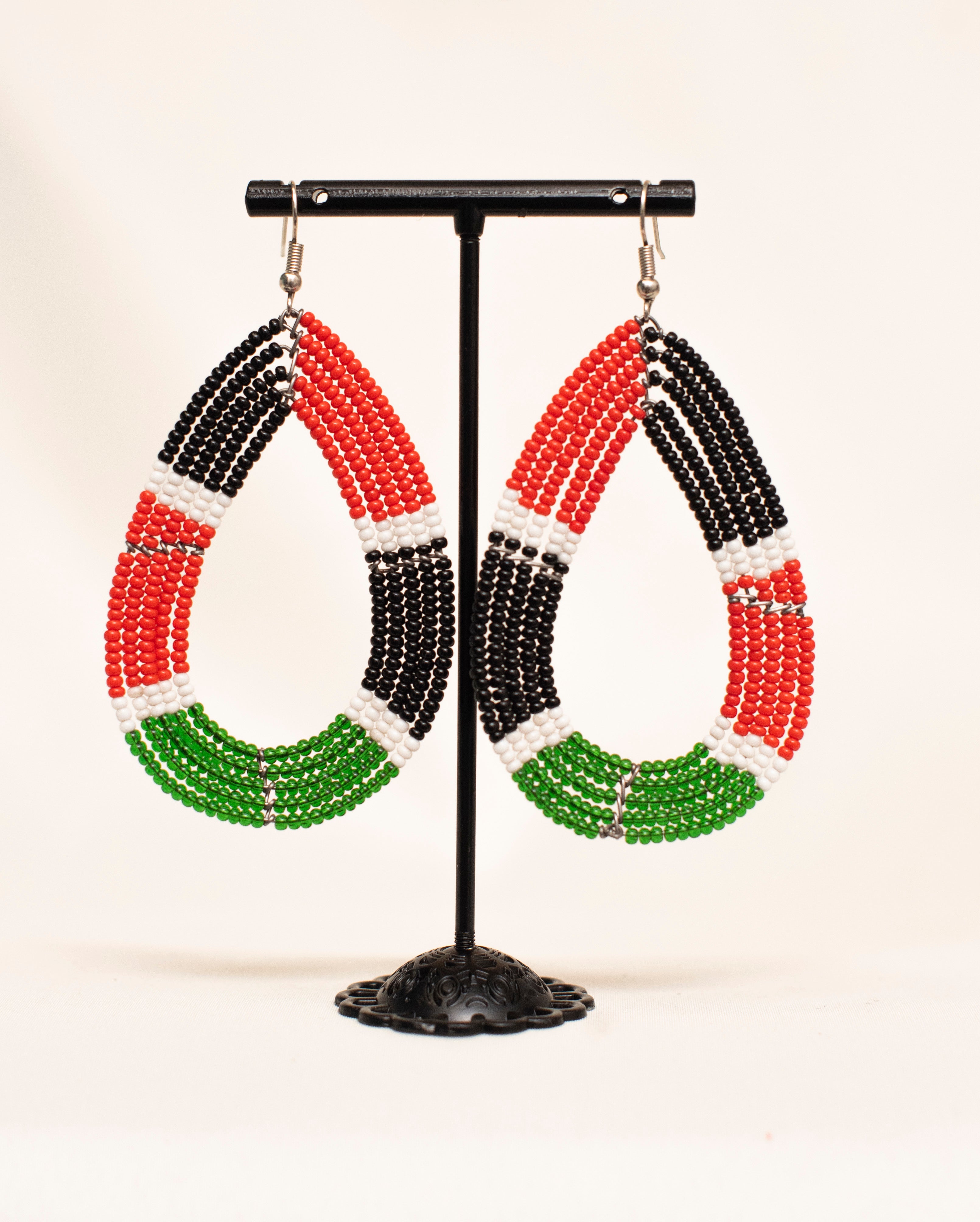 Thread Beaded Multicolor Earrings