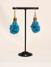 Round Beaded Earrings with Gold Hooks