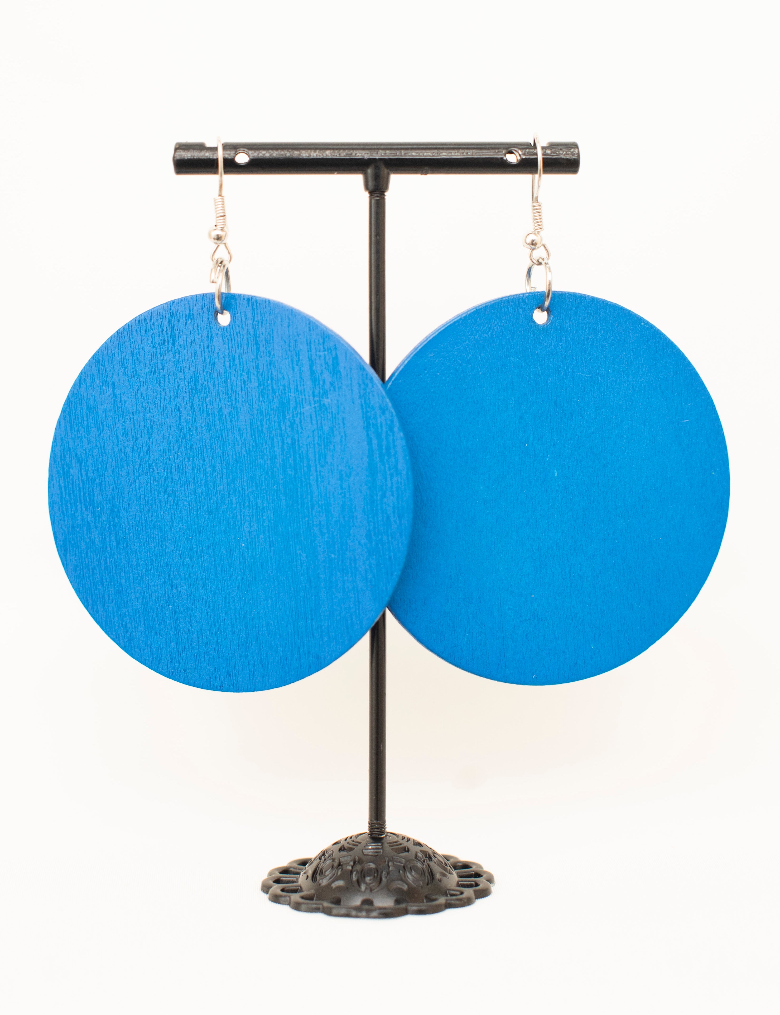 Large Wooden Round Earrings