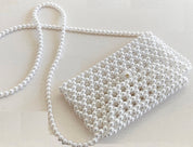 White Pearls Purse, Shoulder Handbag