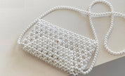 White Pearls Purse, Shoulder Handbag